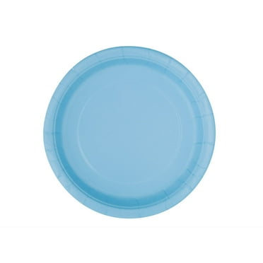 Unique Solid Round 7" Paper Plates - Hot Pink, 20 count