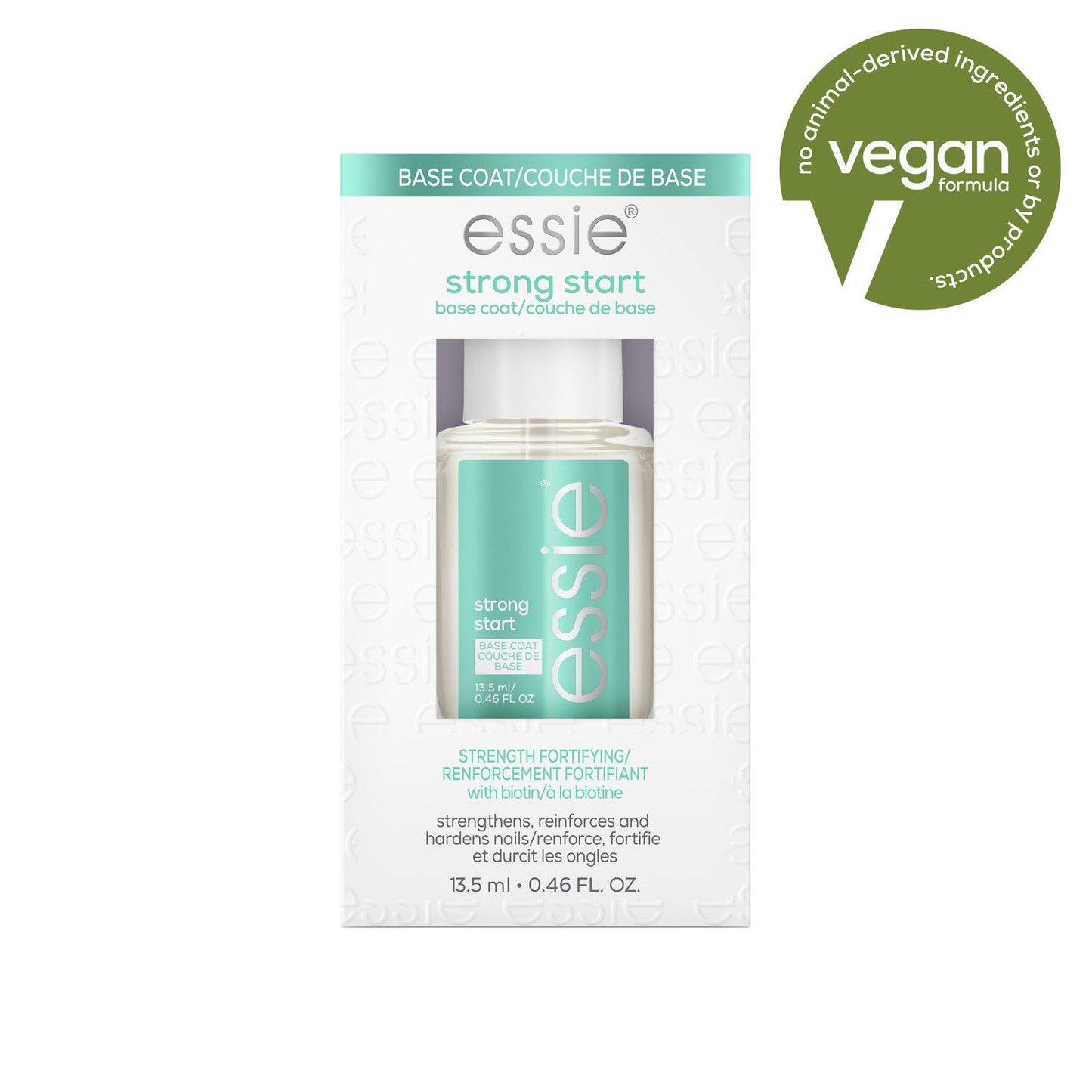 essie nail care, vegan, clear base coat, strengthener, Strong Start, 0.46 fl oz