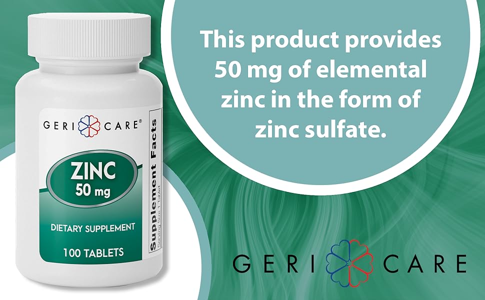 ZINC SULFATE 50MG TABLET 100CT GERI-CARE