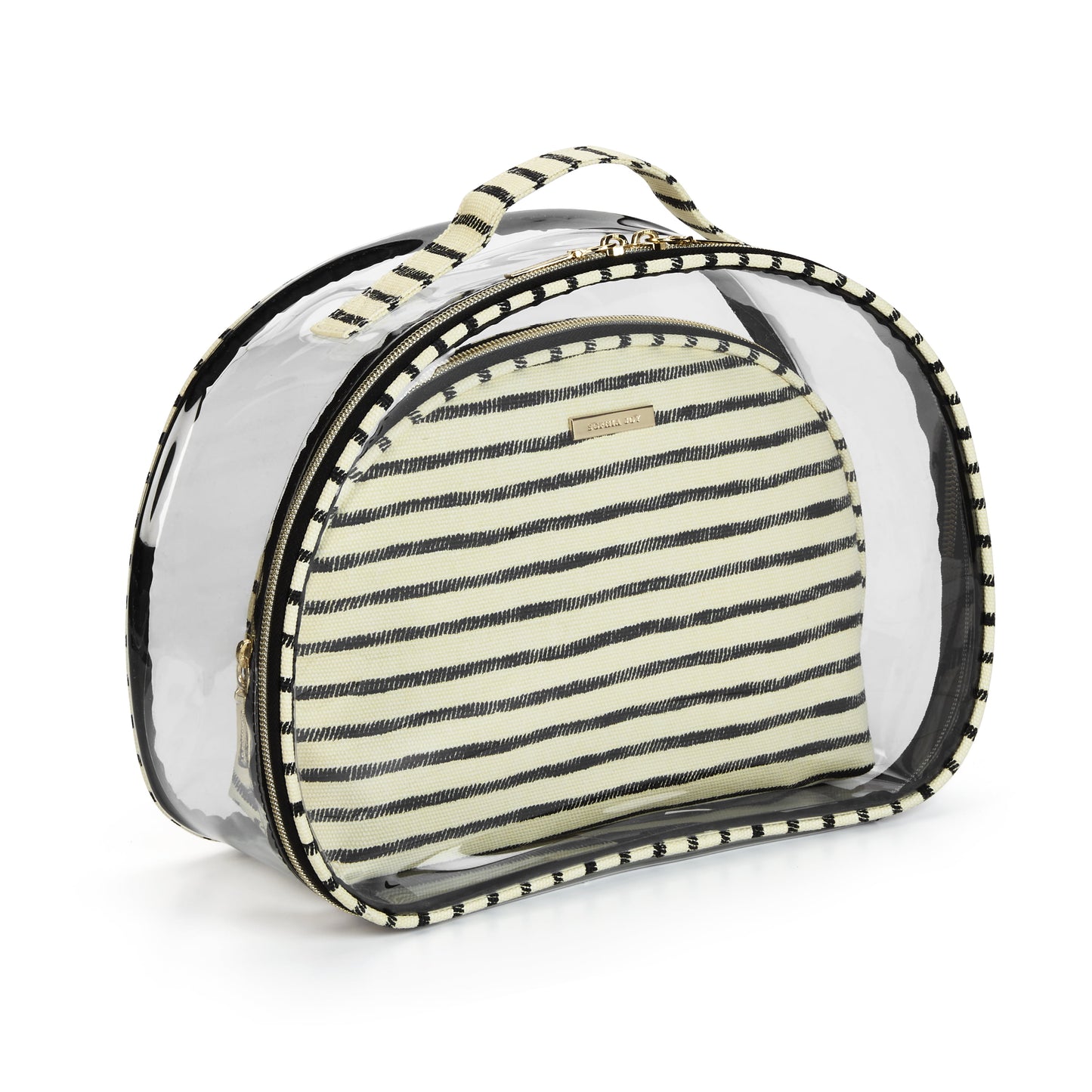 2Pc Round Train Case Set-Stripes