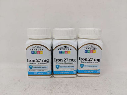 IRON GLUCONATE 27 MG TABLET 100CT WINDML