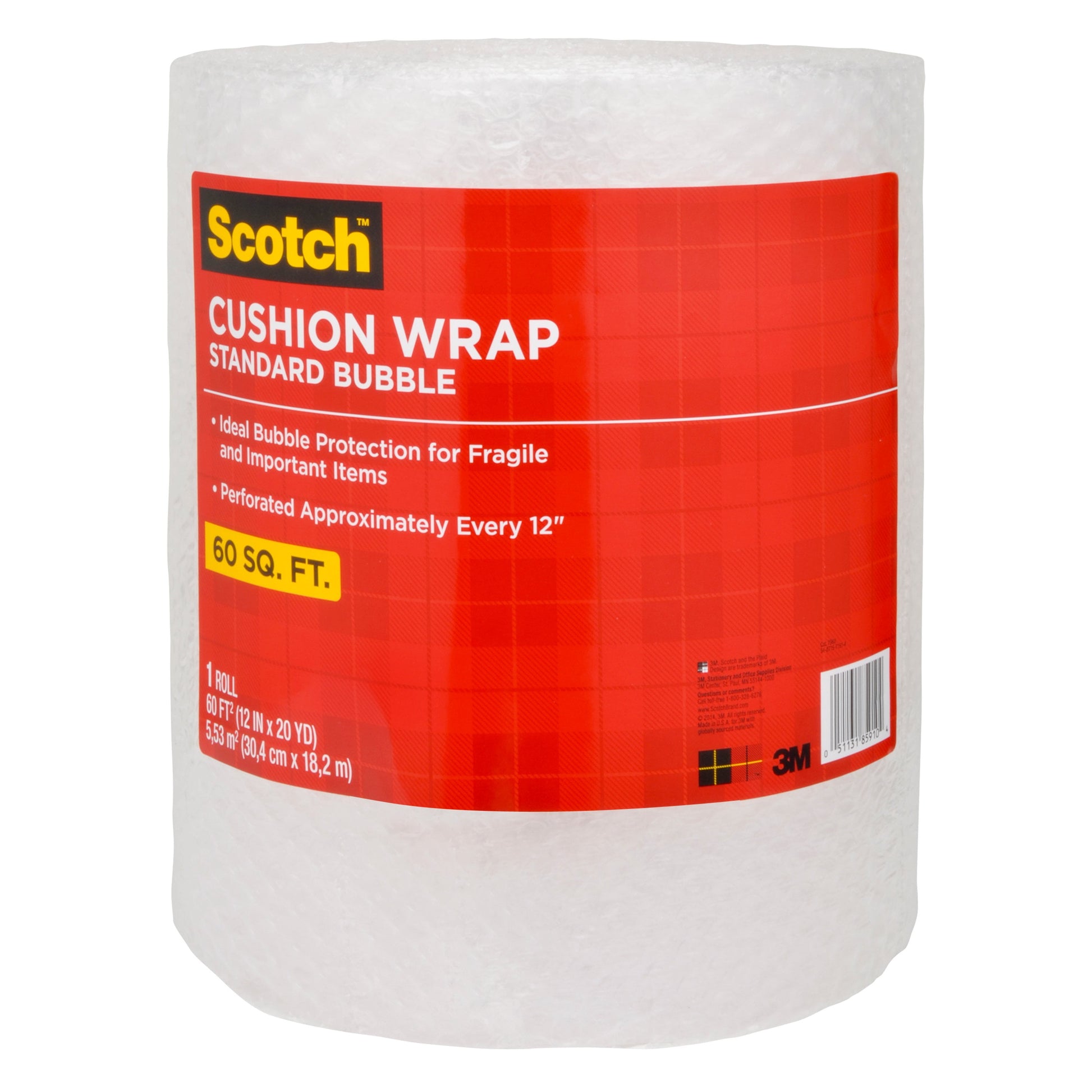 3M Scotch Cushion Wrap, Standard Bubble, 16" x 9' - 1.0 ea