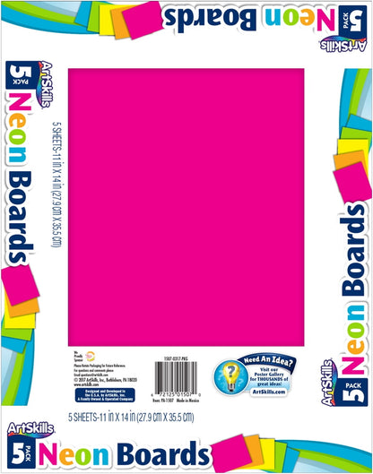 UCreate Poster Board, 5 count - White, 11" x 14"