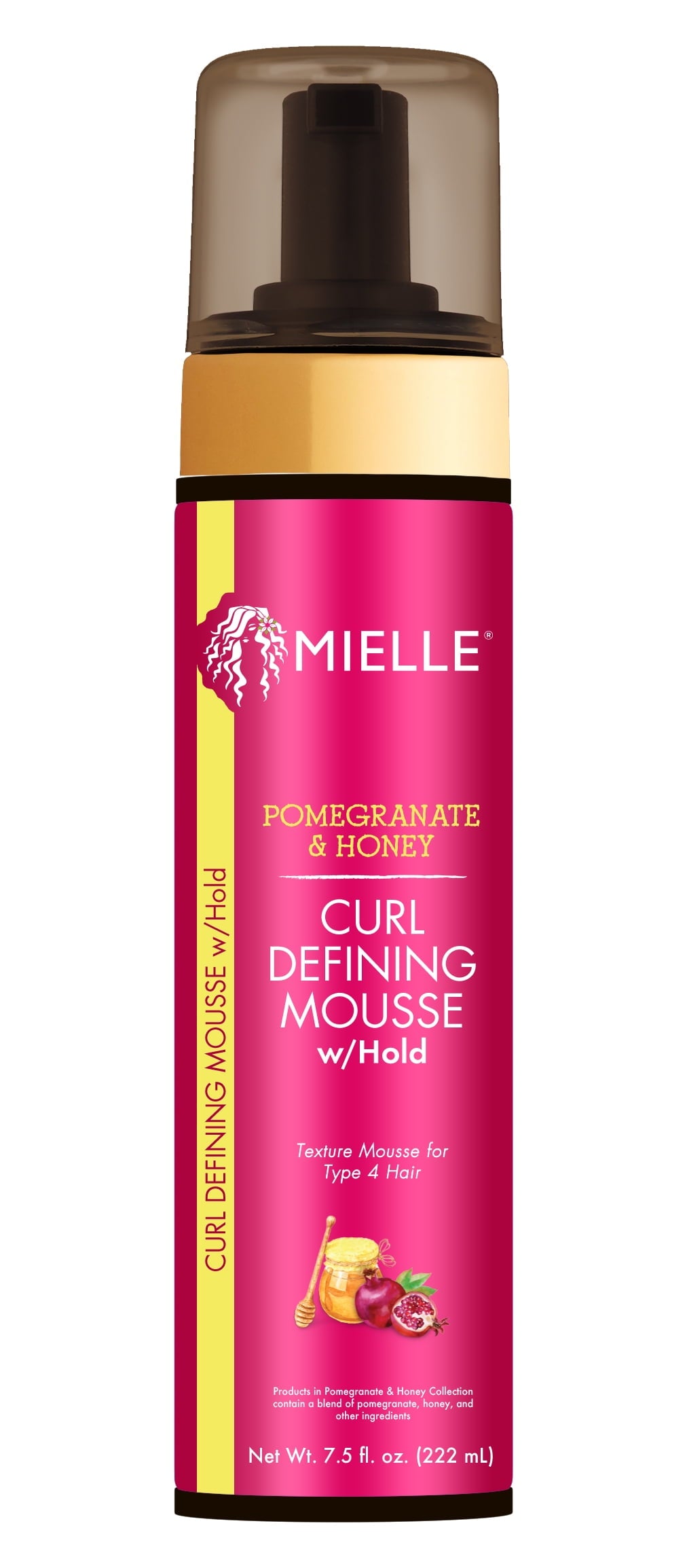 MIELLE Pomegranate & Honey Curl Defining Mousse with Hold, 7.5 oz