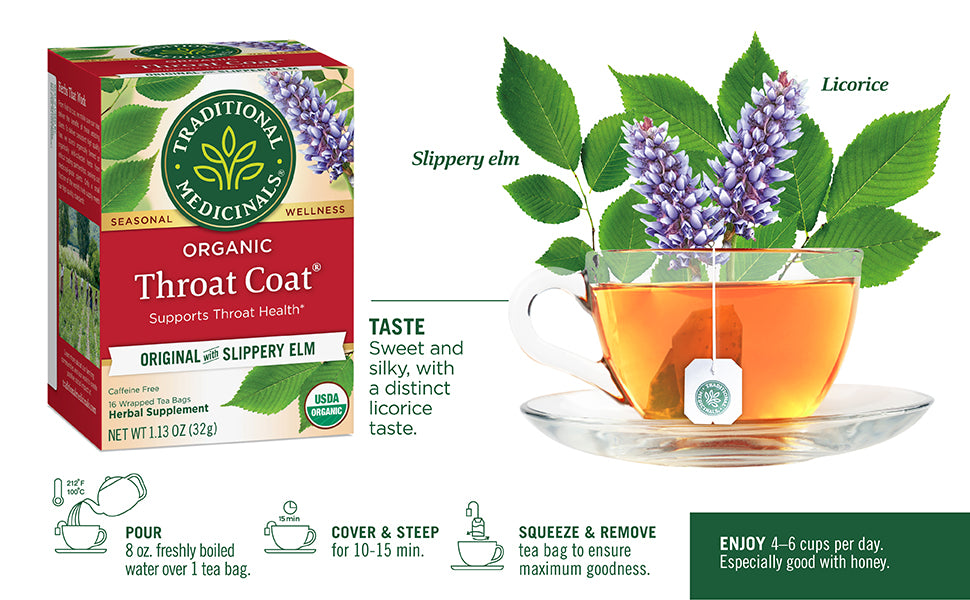 TRADITIONAL MEDICINALS TEA,OG2,THRT COAT LMN ECH