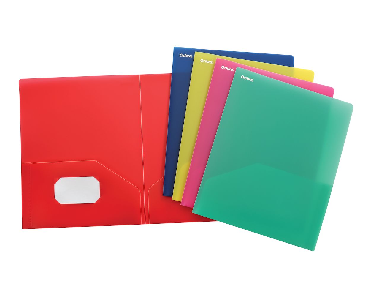 Oxford Poly Twisted Twin Pocket Folders, Letter Size, Assorted, 25-count