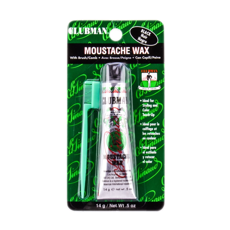 CLUBMAN MOUSTACHE WAX BLACK .5Z