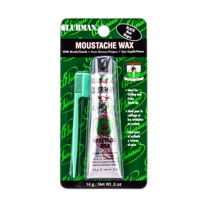 CLUBMAN MOUSTACHE WAX BLACK .5Z