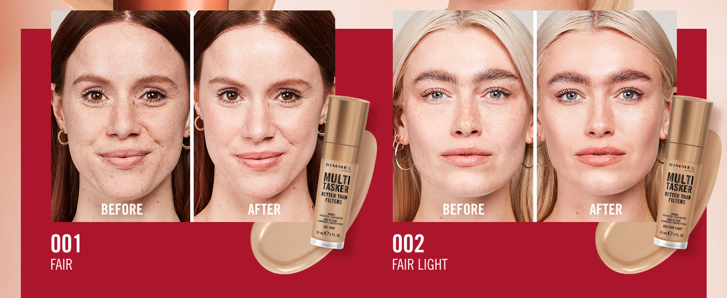 Rimmel London Multi Tasker Better Than Filters 3-in-1 Primer, Highlighter + Glow Booster - 003 Light