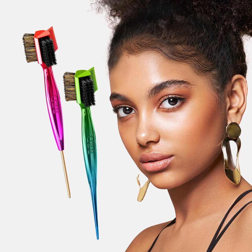 Kiss Red Chrome Edge Brush 360 Pin Tail (24in) Red