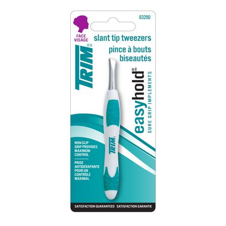 Trim Easy Hold Non-Slip Grip Tweezers Slant Tip