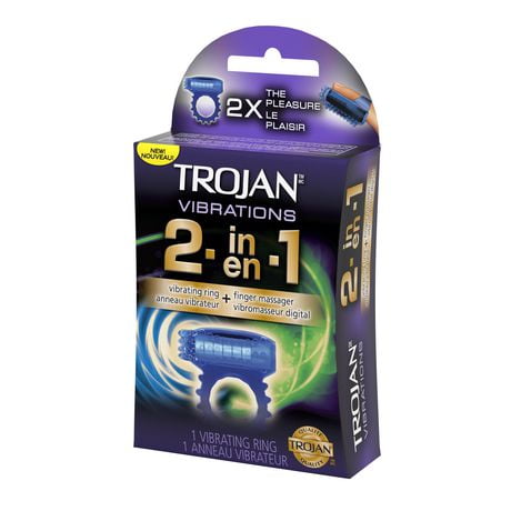 TROJAN 2-N-1 VIBRATING RING MASSAGER 1CT