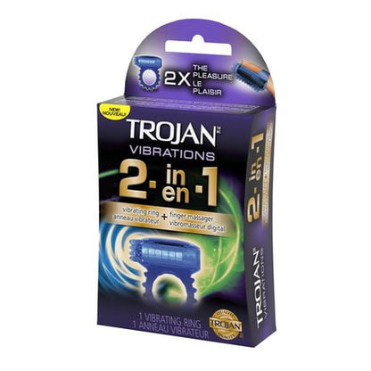 TROJAN 2-N-1 VIBRATING RING MASSAGER 1CT