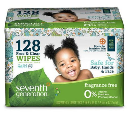 SEVENTH GENERATION BABY WIPES,FREE & CLEAR