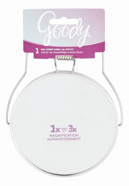 Goody 2 Sided Magnifying Makeup Mirror Standing Silver 11398, 1.0 CT