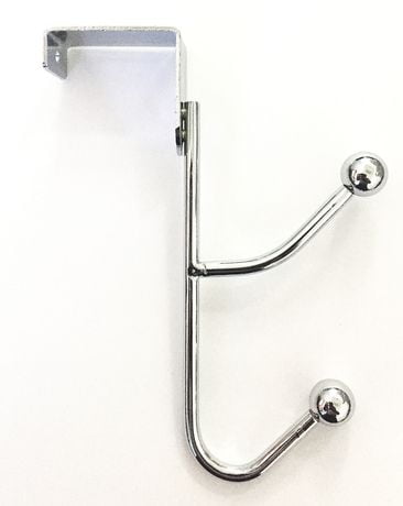 Home Basics Over the Door Double Hook - Chrome