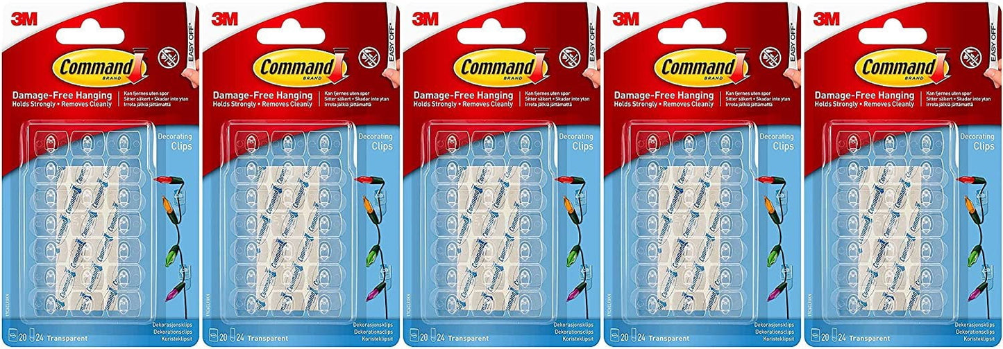 Command Decorating Clips - Clear, 20 count