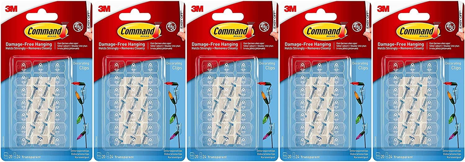 Command Decorating Clips - Clear, 20 count