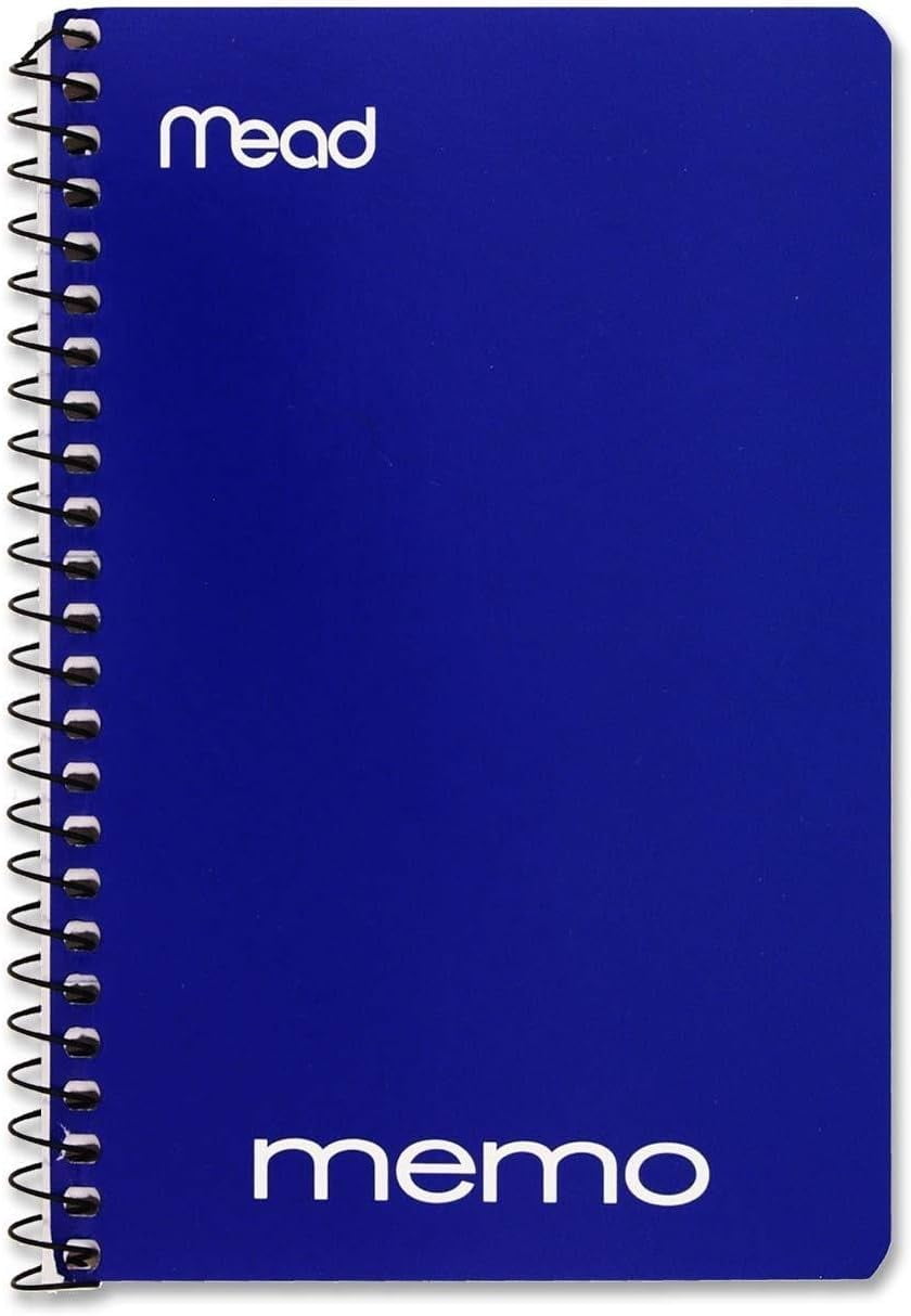 Mead College Ruled Memo Book, 4" X 6" - Assorted Colors, 40 Sheets