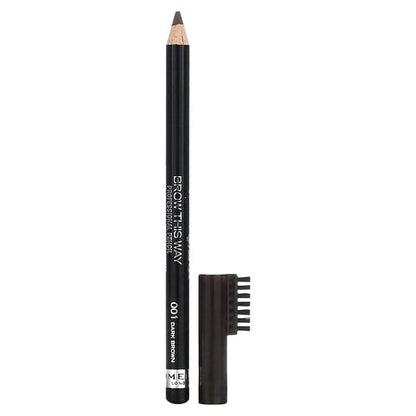 Rimmel London Brow This Way Eyebrow Pencil, Dark Brown, 1ml