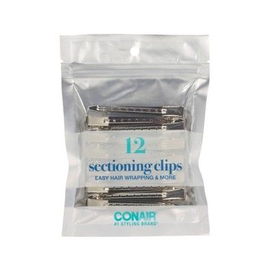 CONAIR Style & Clip Metal Sectioning Hair Clips, 12 count