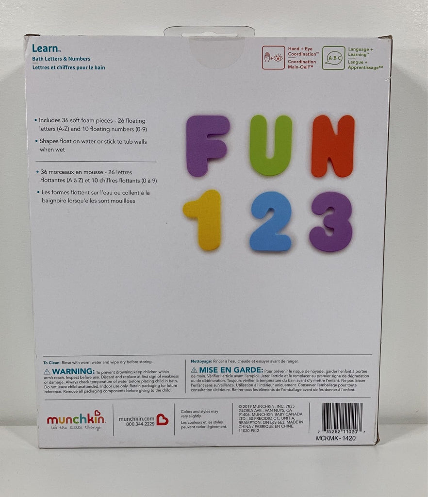 MUNKIN BATH LETTER & NUMBERS