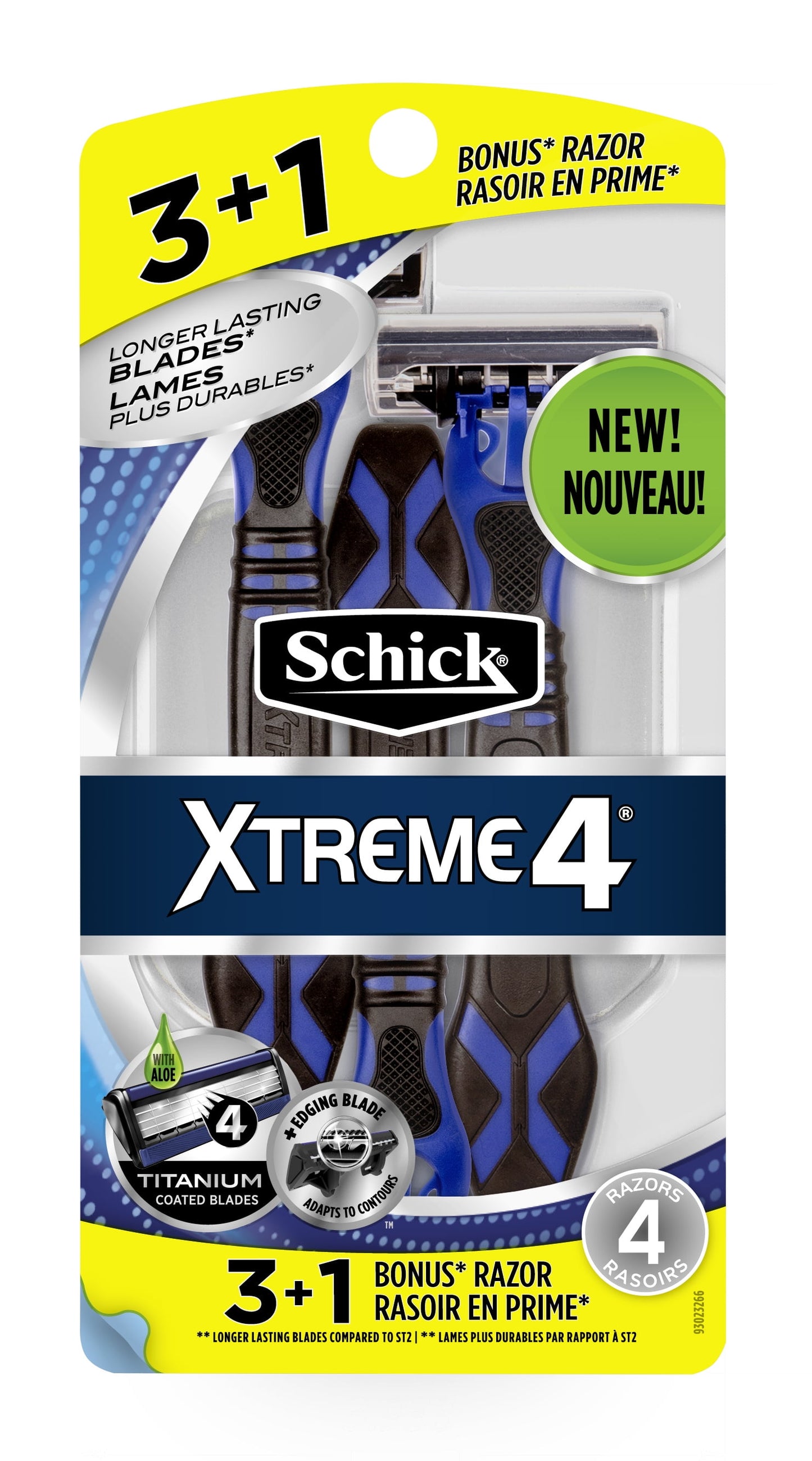 XTREME 4 MEN'S DISPOSABLE RAZOR 3CT