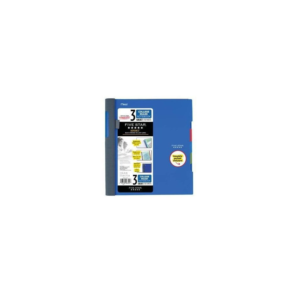 iScholar 5 Subject Wide Ruled Notebook - Assorted Colors