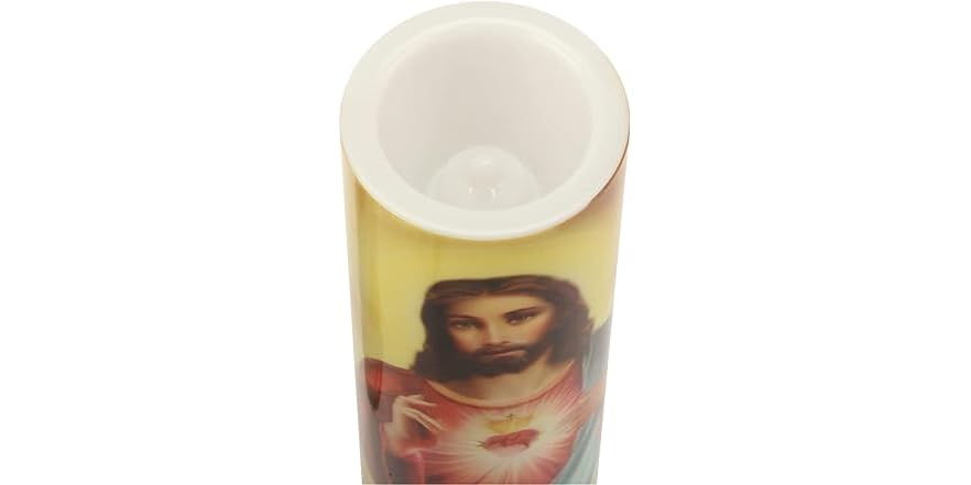 Star Candle Prayer Candle, 8in - Sacred Heart