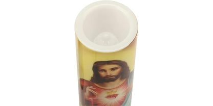 Star Candle Prayer Candle, 8in - Sacred Heart