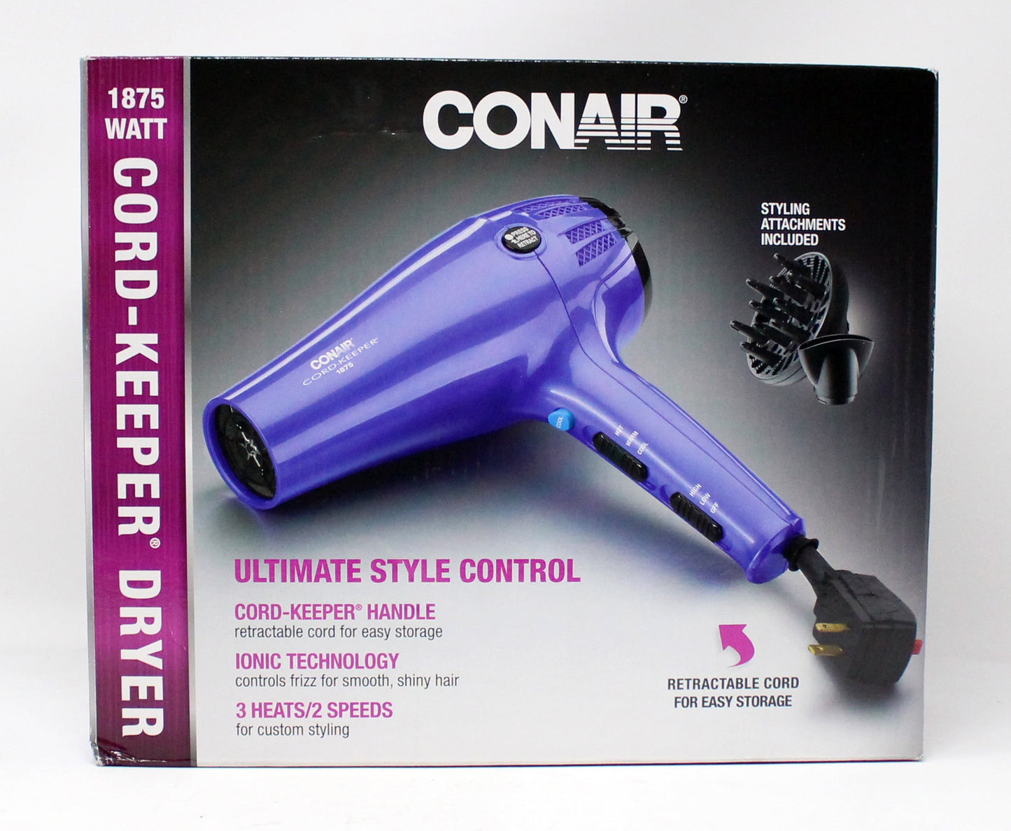 CONAIR 1875 Watt Cord-Keeper Folding Dryer - Teal