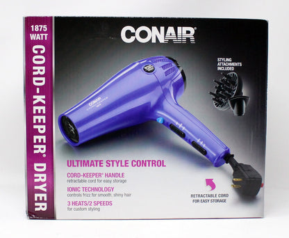 CONAIR 1875 Watt Cord-Keeper Folding Dryer - Teal