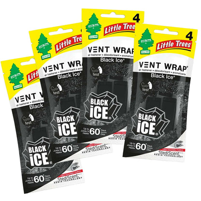 Little Trees Black Ice Vent Wraps, 4 count