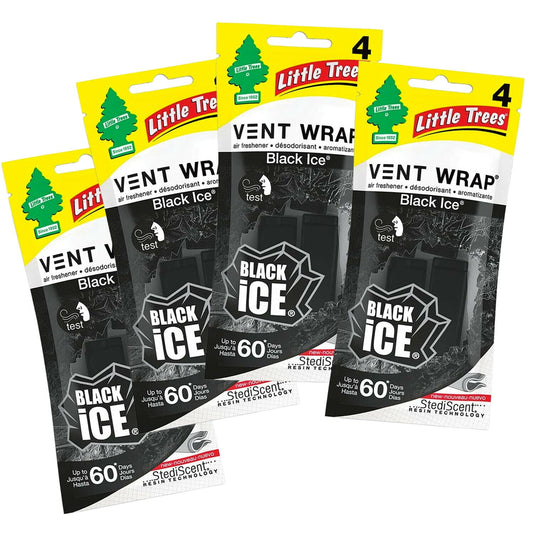 Little Trees Black Ice Vent Wraps, 4 count