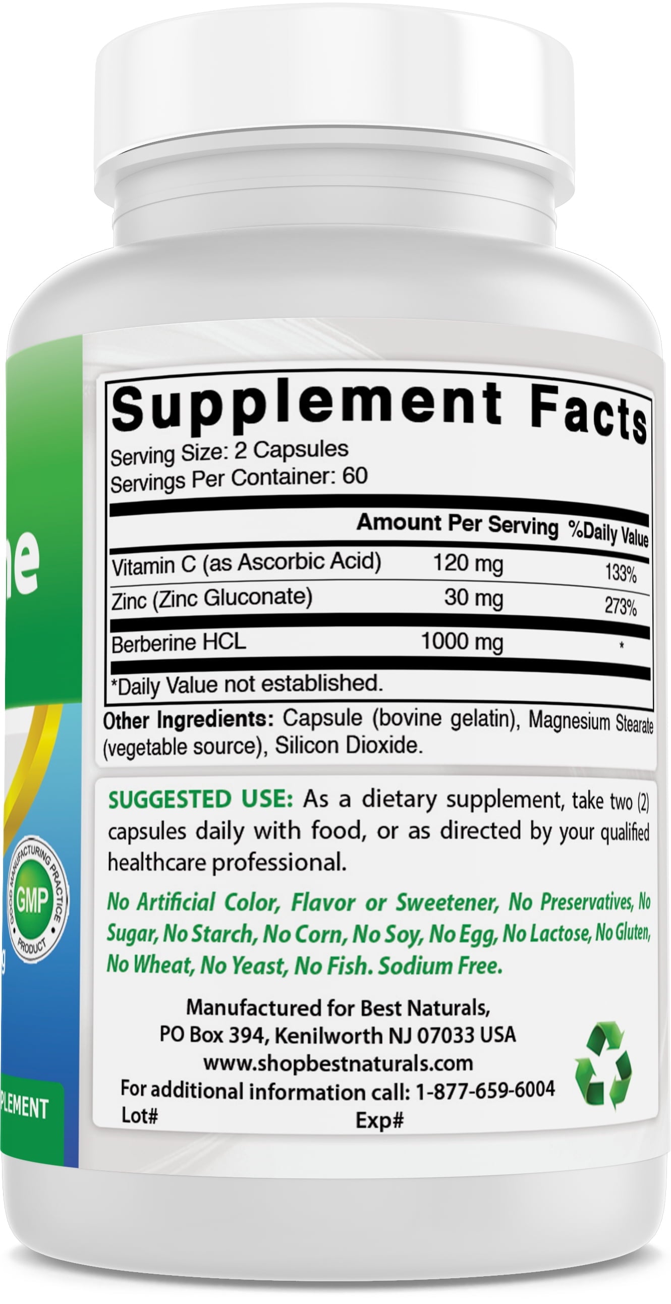 BERBERINE 1000 MG CAP 60CT NAT BOUNTY