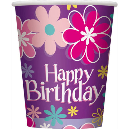 BDAY BLOSSOM 9OZ CUP 8CT