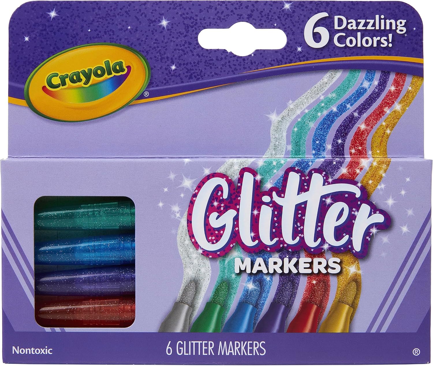 Crayola Glitter Markers, 6 count