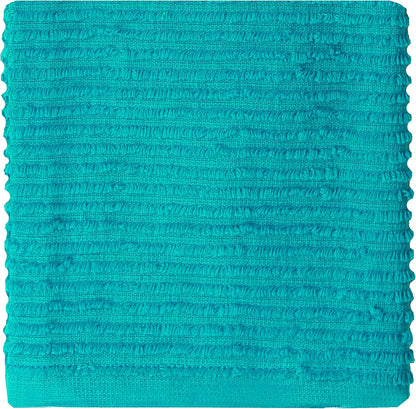 MUkitchen 100% Cotton Ridged Solid Cloth - Aquamarine, 12"x12"