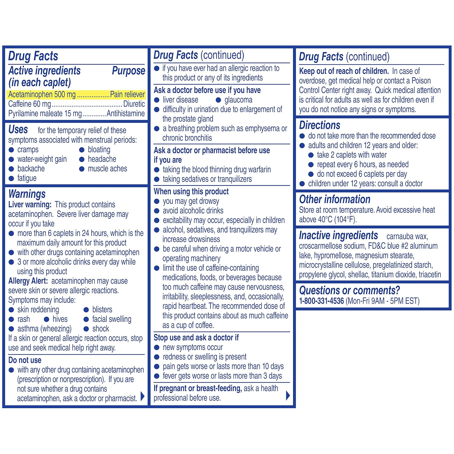 MIDOL CMPL TB 15-500-60MG 40