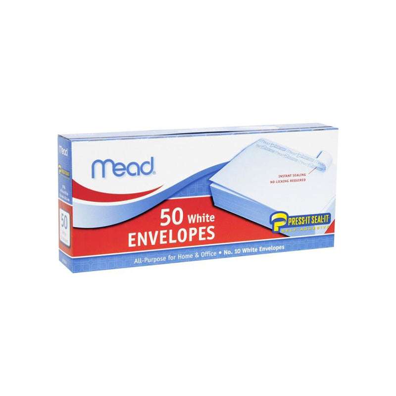 Mead Adhesive  White Envelope 65 Ct