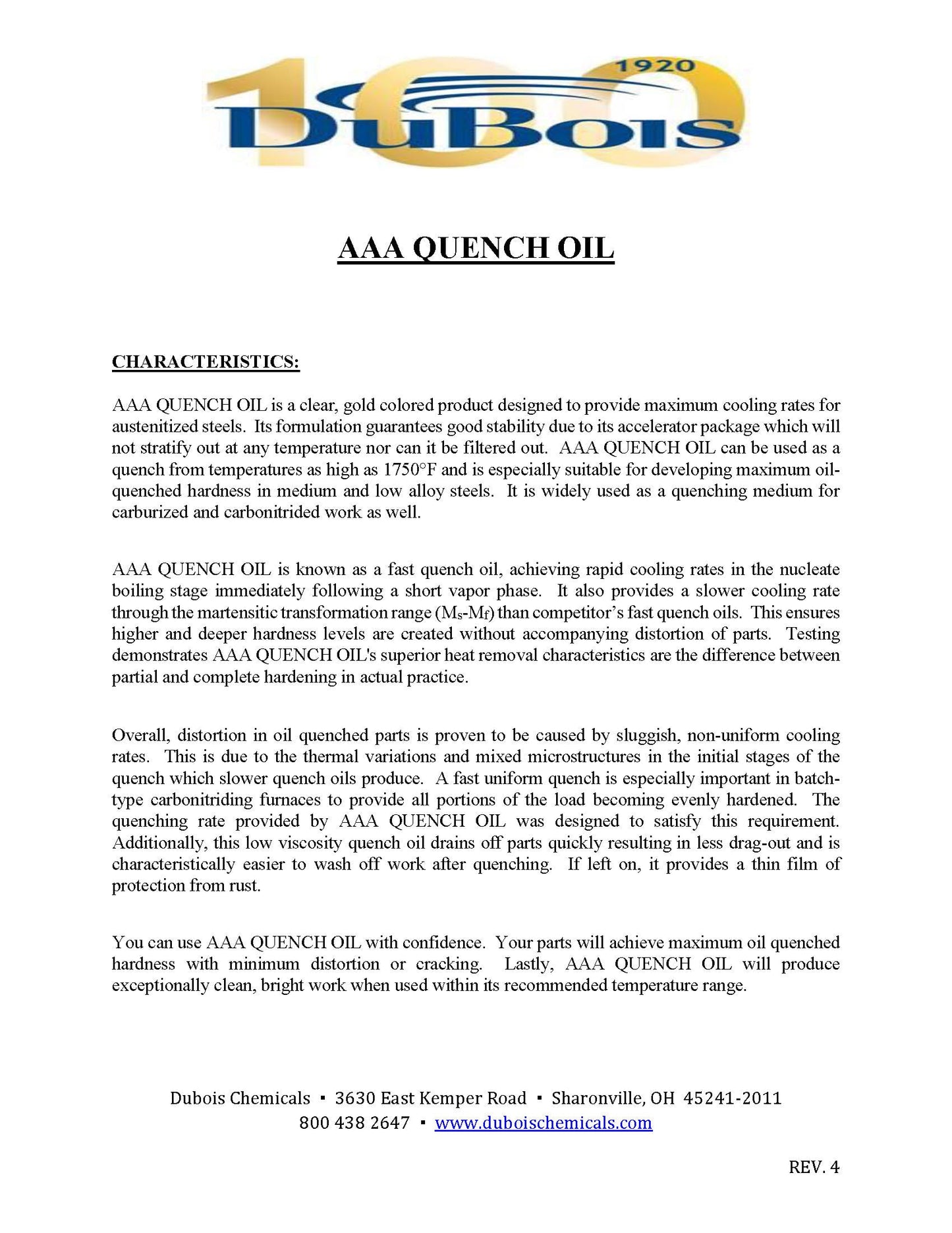 A/J QUENCH LEAVE IN COND     3Z