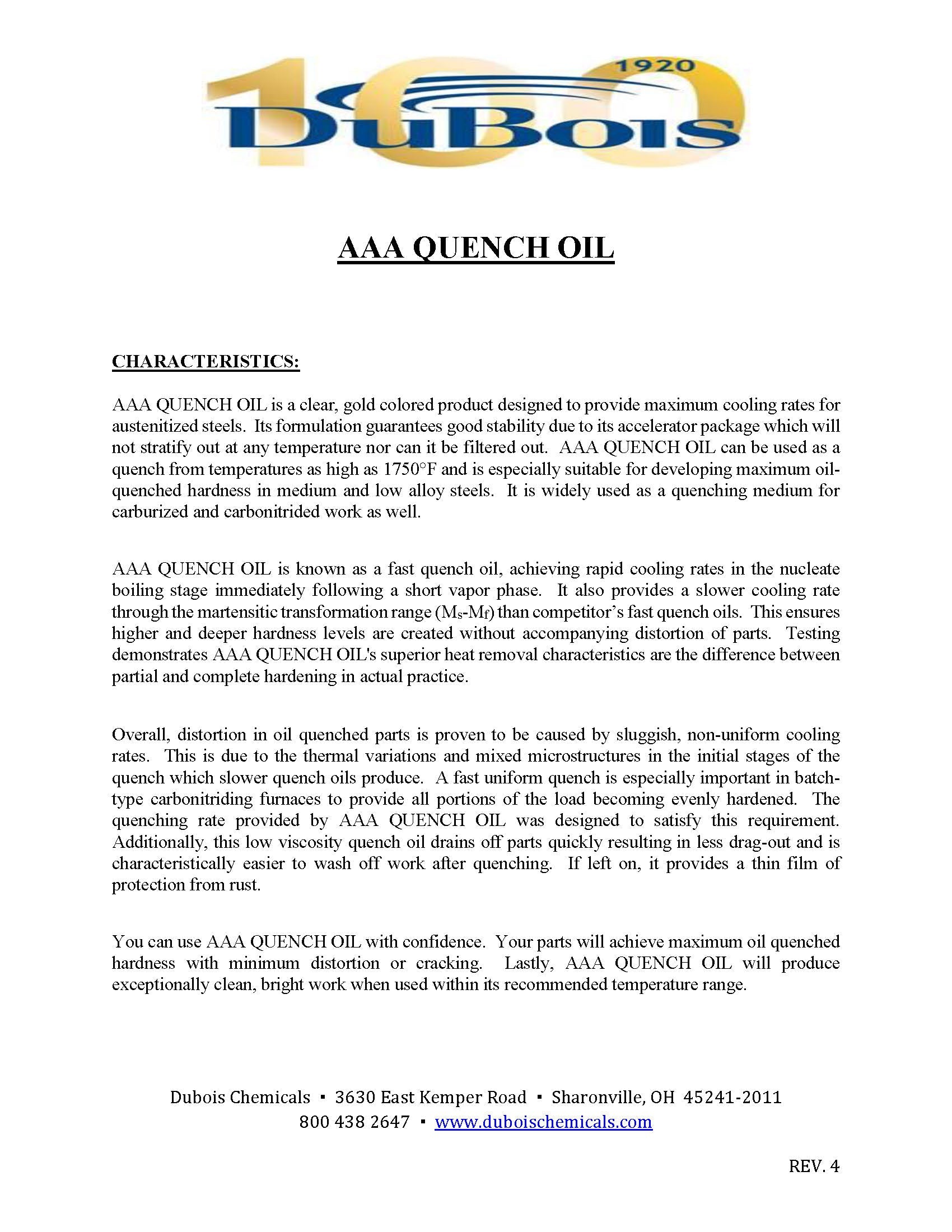 A/J QUENCH LEAVE IN COND     3Z