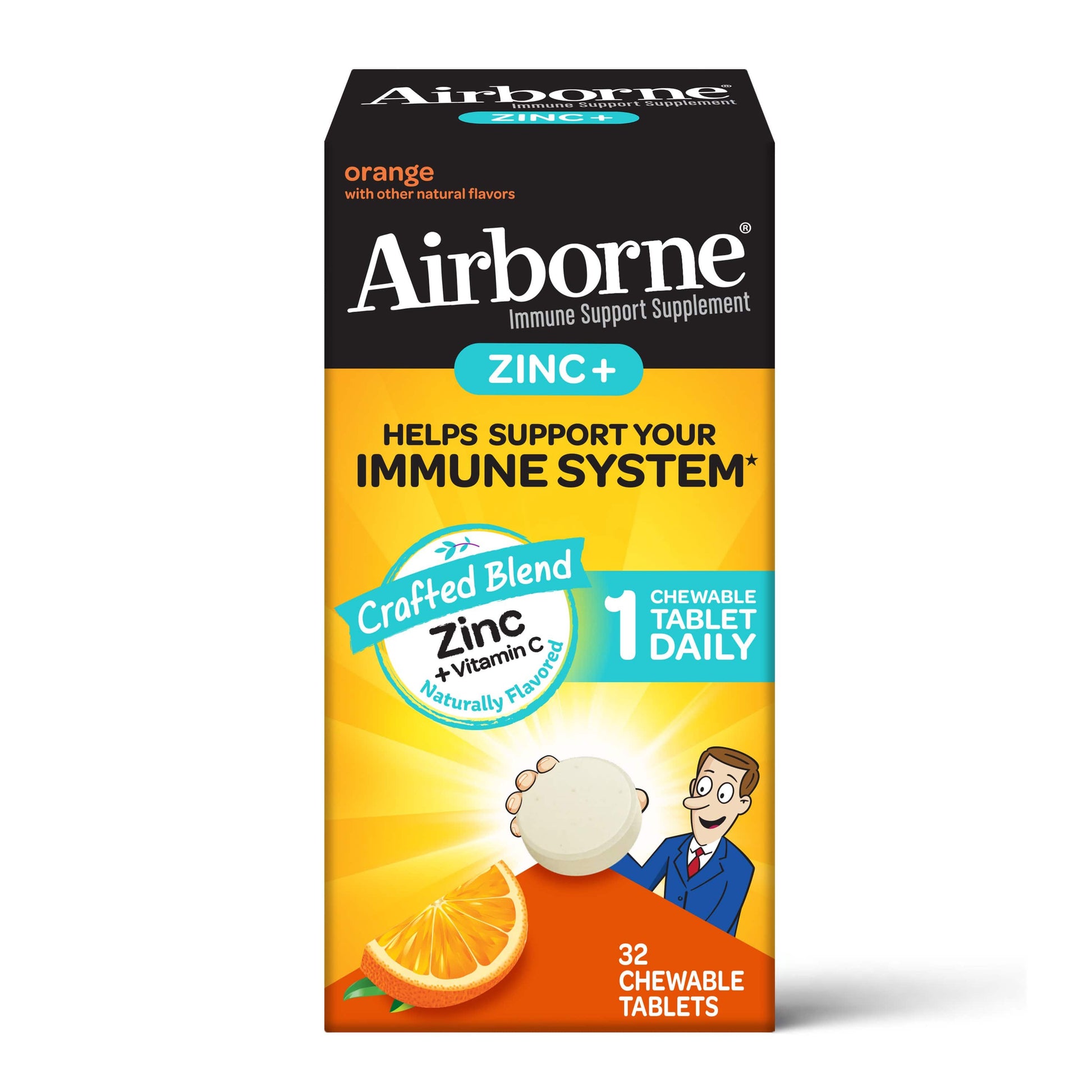 AIRBORNE ZINC CHEWABLE TABLET 32 CT