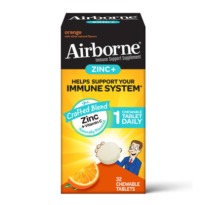 AIRBORNE ZINC CHEWABLE TABLET 32 CT