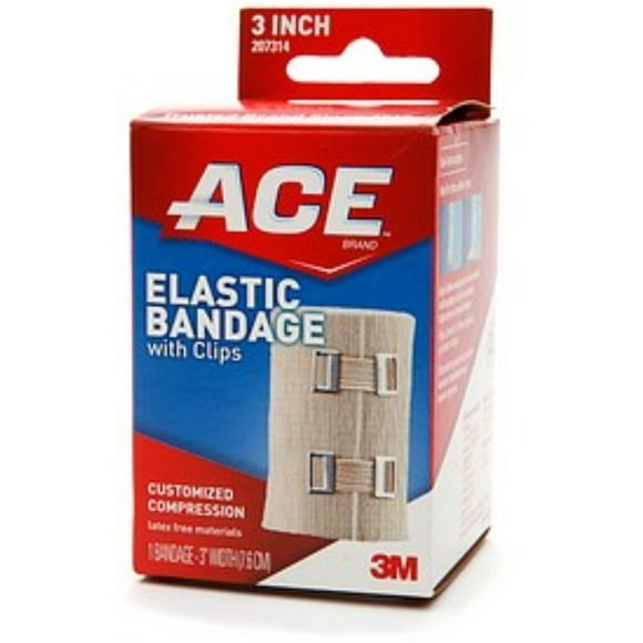 ACE COMPRESSION BANDAGE BLACK 3IN W/CLIP