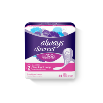 Always Discreet Liners #2 Very Light Long 44 Count