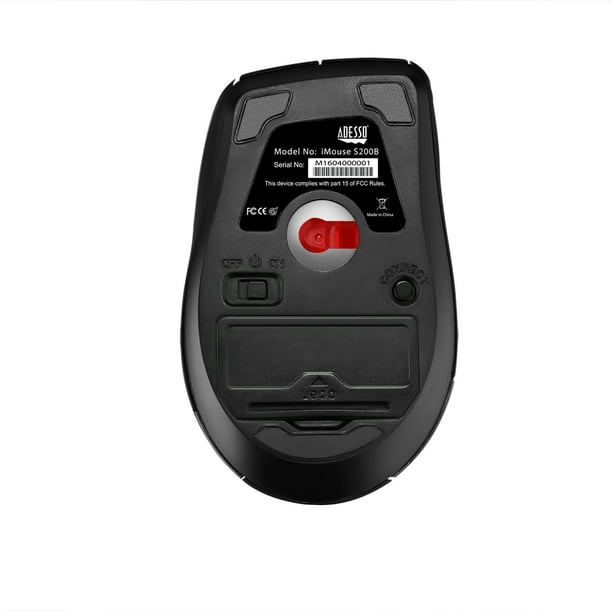Adesso iMouse S200B Bluetooth Ergo Mini Scroll Mouse - Black