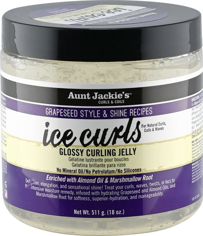 Aunt Jackies Grapeseed Ice Curls Jelly 18oz Jar Bonus