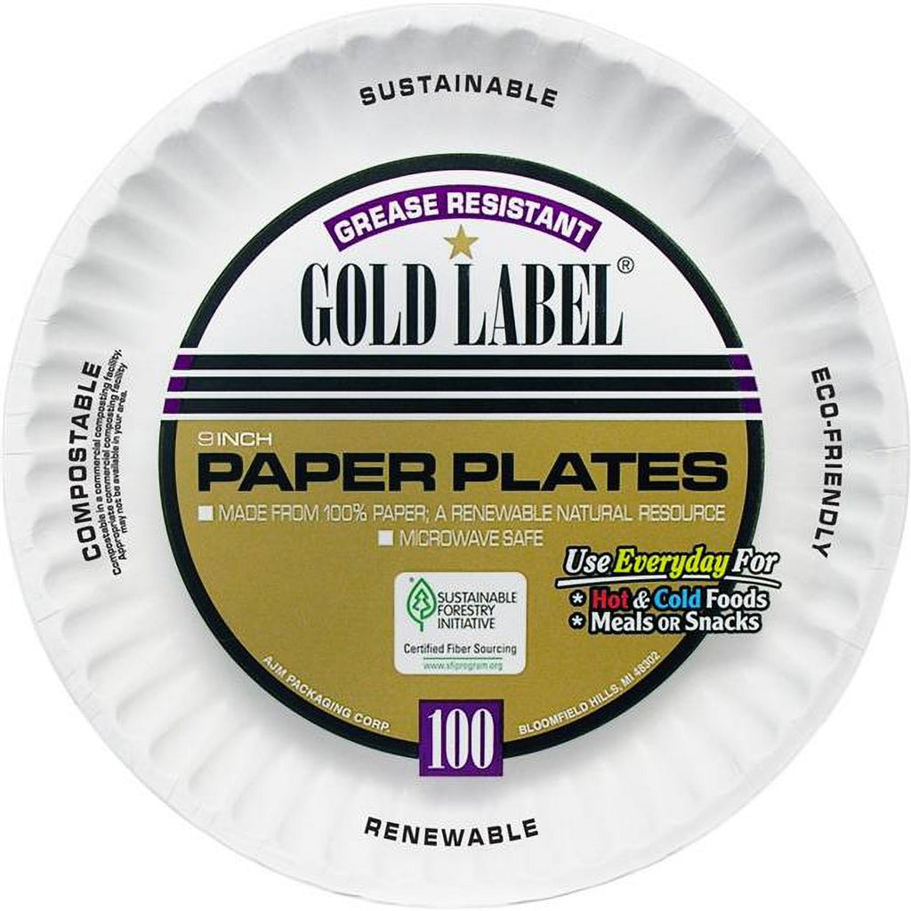 PAPER PLATES 9N 8X150 WHITE