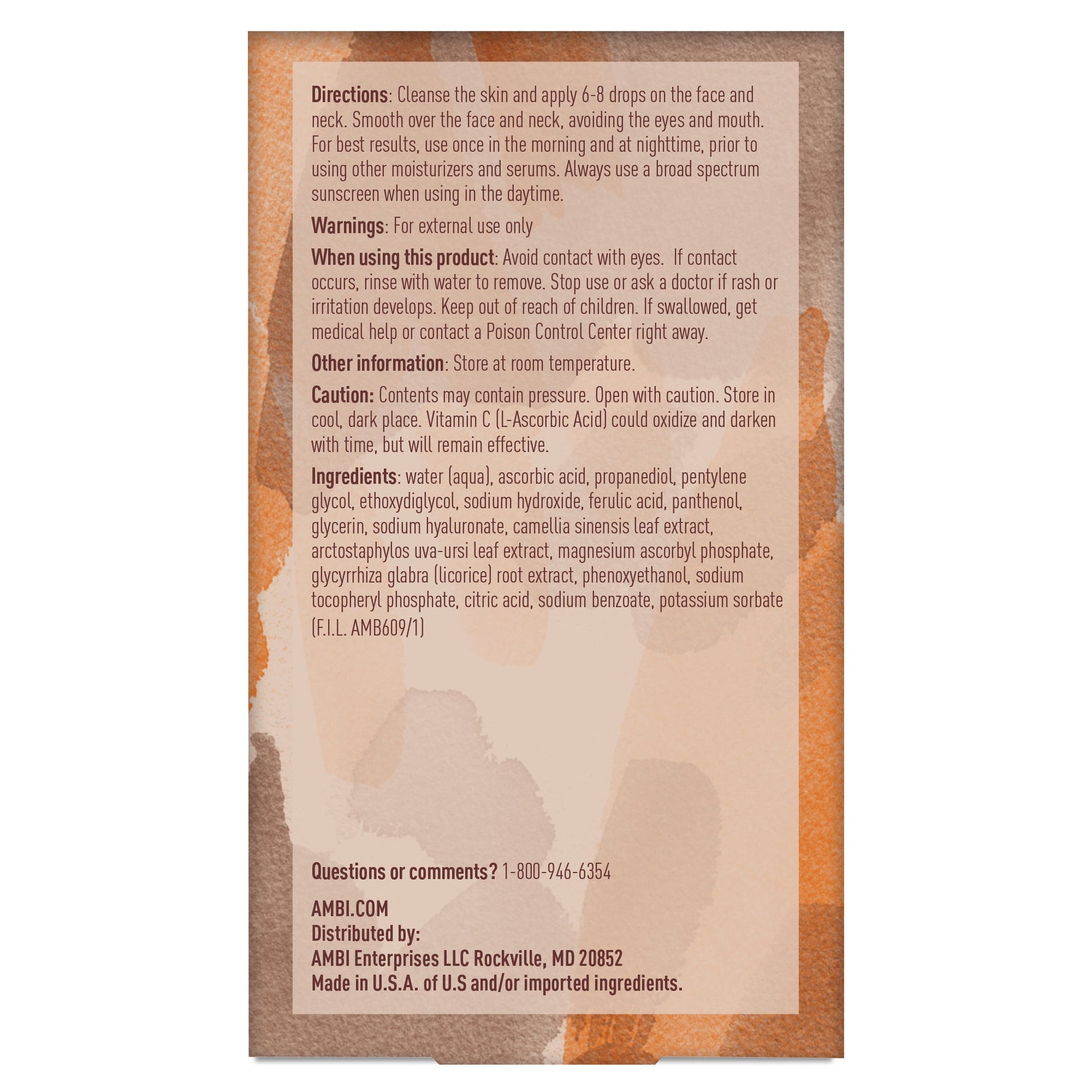 Ambi Even & Clear 20% Vitamin- C Glow Serum 1oz